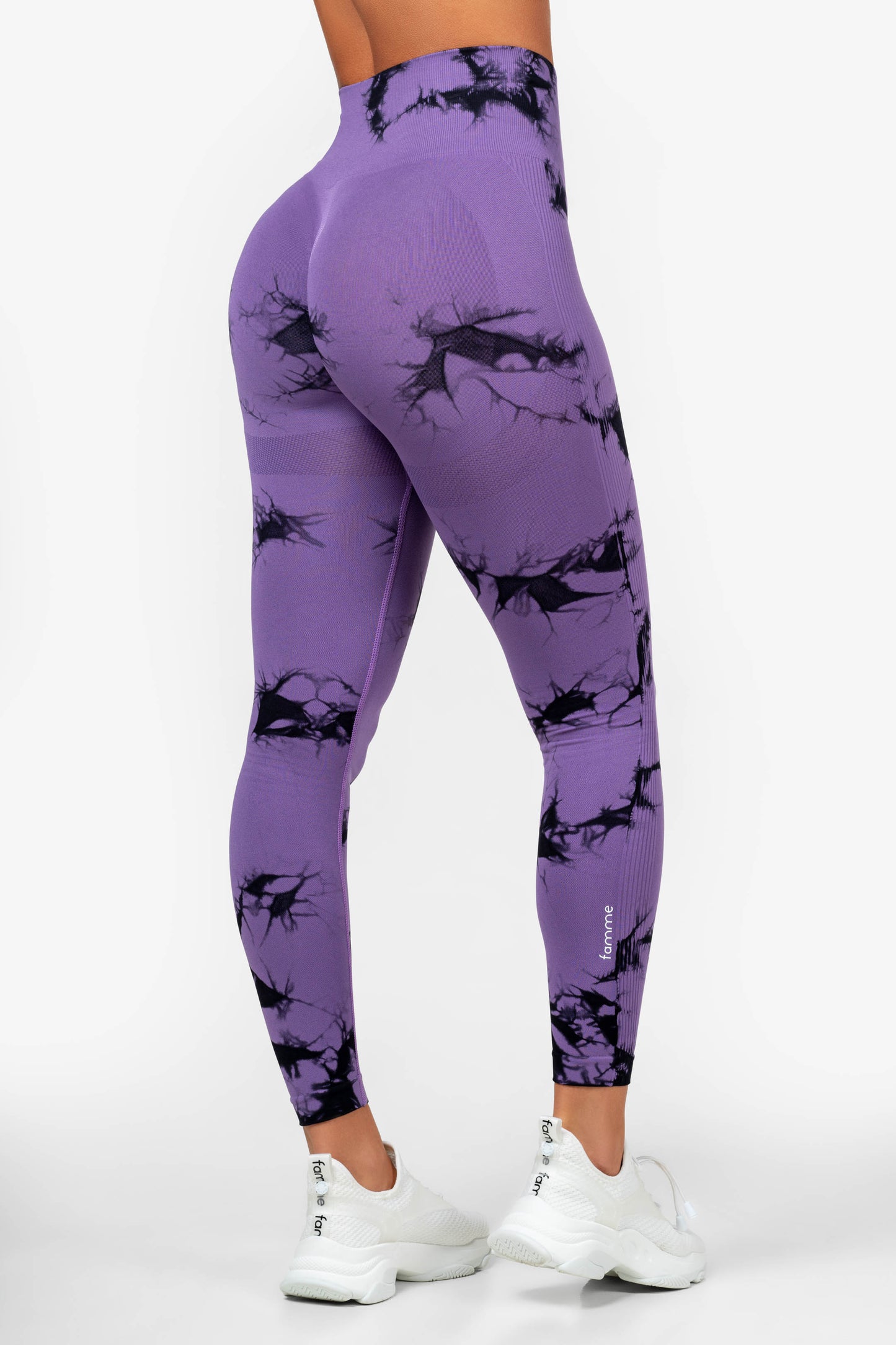 Light Purple Tie Dye Scrunch Leggings - for dame - Famme - Leggings