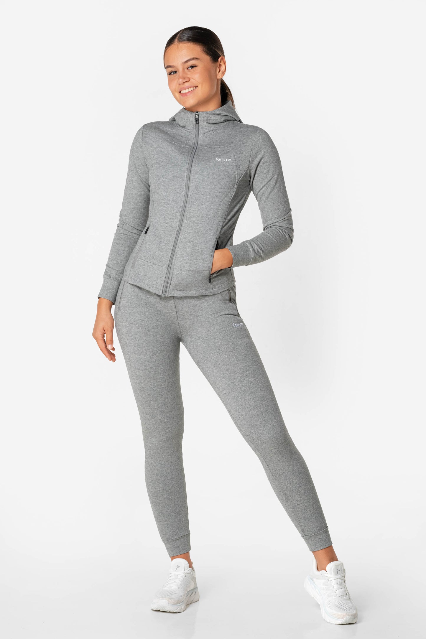 Grey Fit Hoodie - for dame - Famme - Hoodie