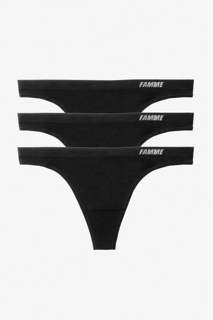 3-Pack Seamless Thong - for dame - Famme - Thong