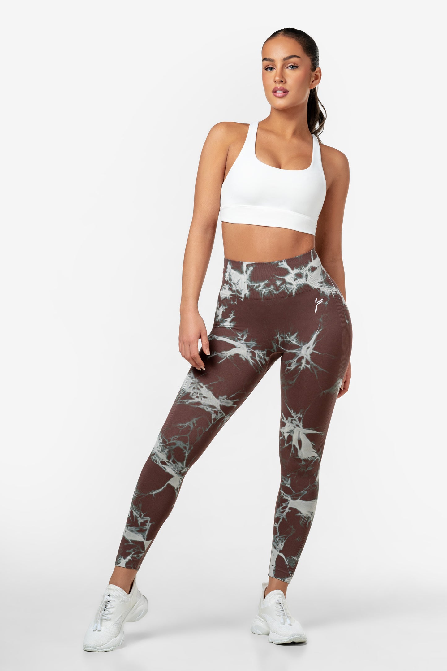 Brown Tie Dye Scrunch Leggings