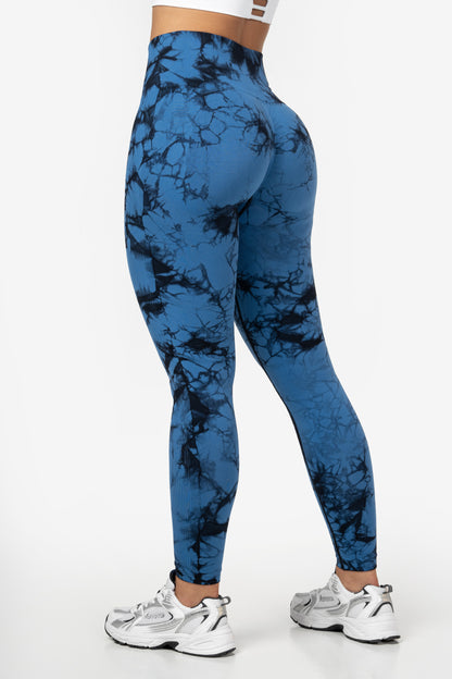 Blue Tie Dye Scrunch Leggings