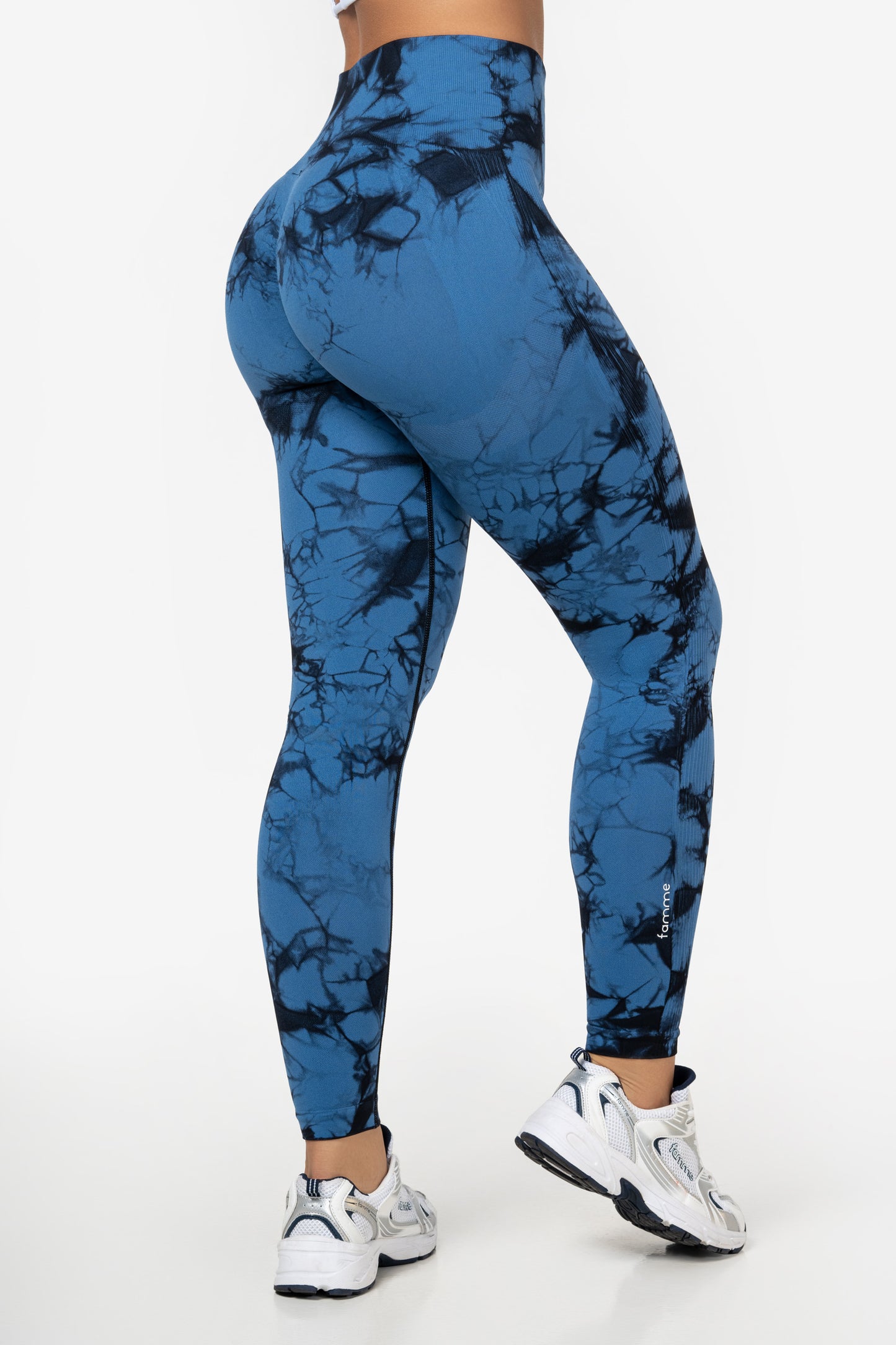 Blue Tie Dye Scrunch Leggings