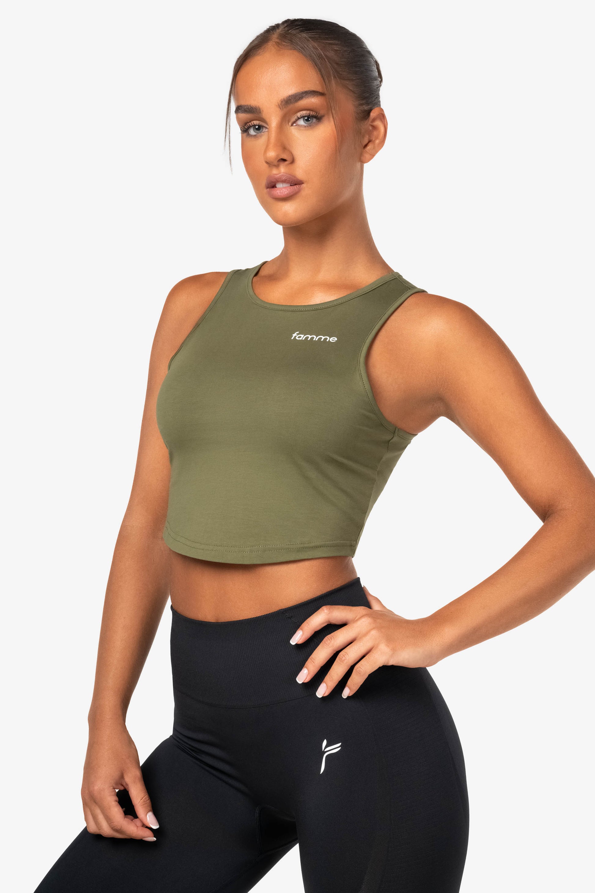Green Pure Crop Top - for dame - Famme - Crop Top