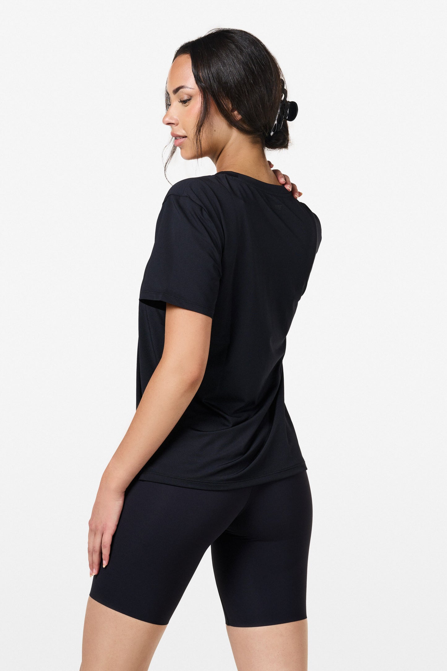 Black Relaxed Mesh T-Shirt - for dame - Famme - T-Shirt