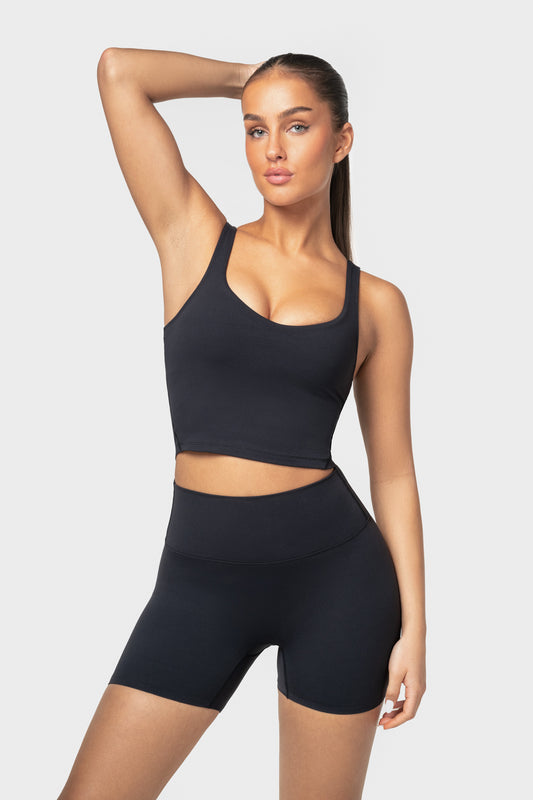 Black Softy Crop Top - for dame - Famme - Sports Bra