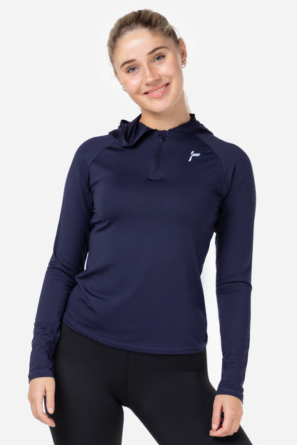 Blue Essential LS Hoodie - for dame - Famme - Training Long Sleeve