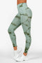 Light Green Tie Dye Scrunch Leggings - for dame - Famme - Leggings